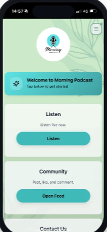 Podcast app with listen and community feed